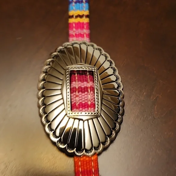 Tony Lama Multicolor Women's Belt with Silver Buckles